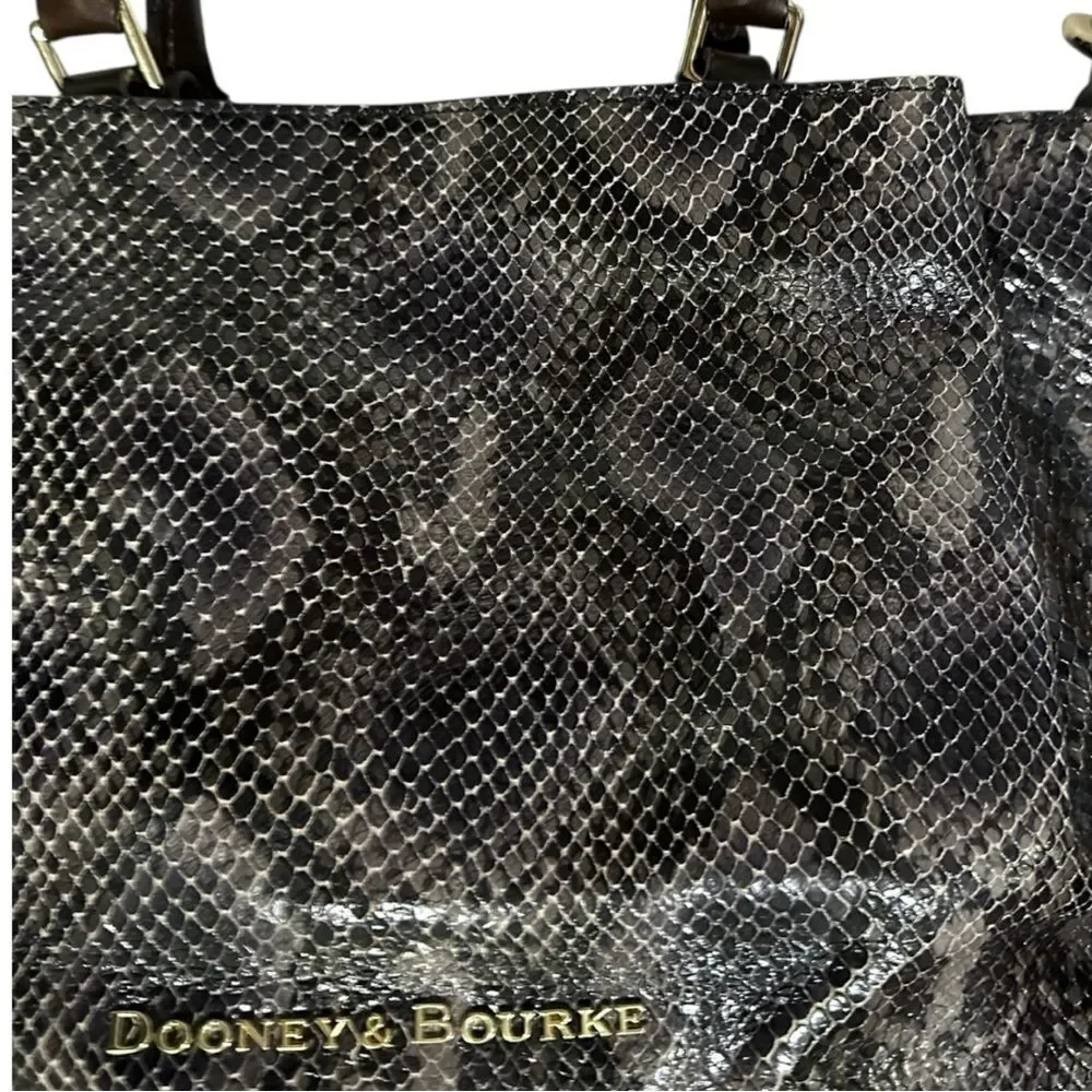 Dooney & Bourke City Python Barlow Purse Satchel w Shoulder Strap & Dust Bag